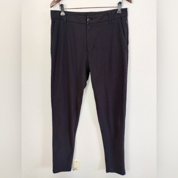 Lululemon Commission Pant Classic 32 Black Warpstreme Stretch Zip Fly Blokecore - Picture 1 of 12